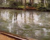 古斯塔夫 卡里伯特 : The Yerres Rain aka Riverbank in the Rain